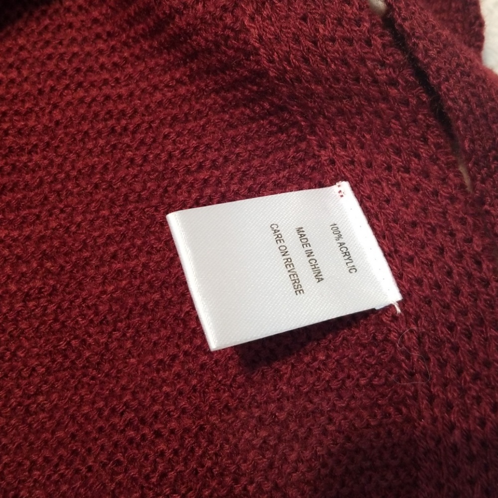 Romeo & Me NWOT Dark Maroon Oversize Poncho w Hood - Picture 4 of 6